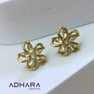 Aretes Dorados Flor 8887
