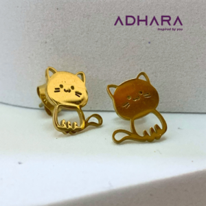 Aretes Gato Acero Inox 8891