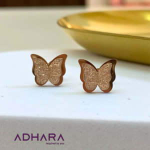 Aretes Mariposa Ororosa 18K 8888