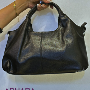 Bolso de Cuero Vegano Azul Oscuro, Gris y Negro 7271