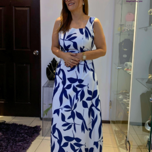 Vestido Azul Floral 4381